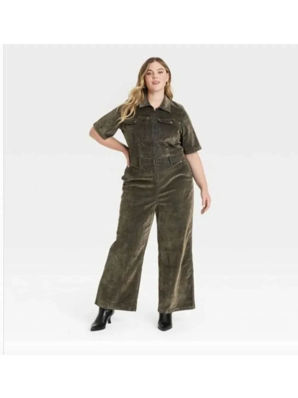 NWT Holiday Short Sleeve Flocked Jumpsuit Women’s 12 Universal Thread J1783 - Picture 2 of 13